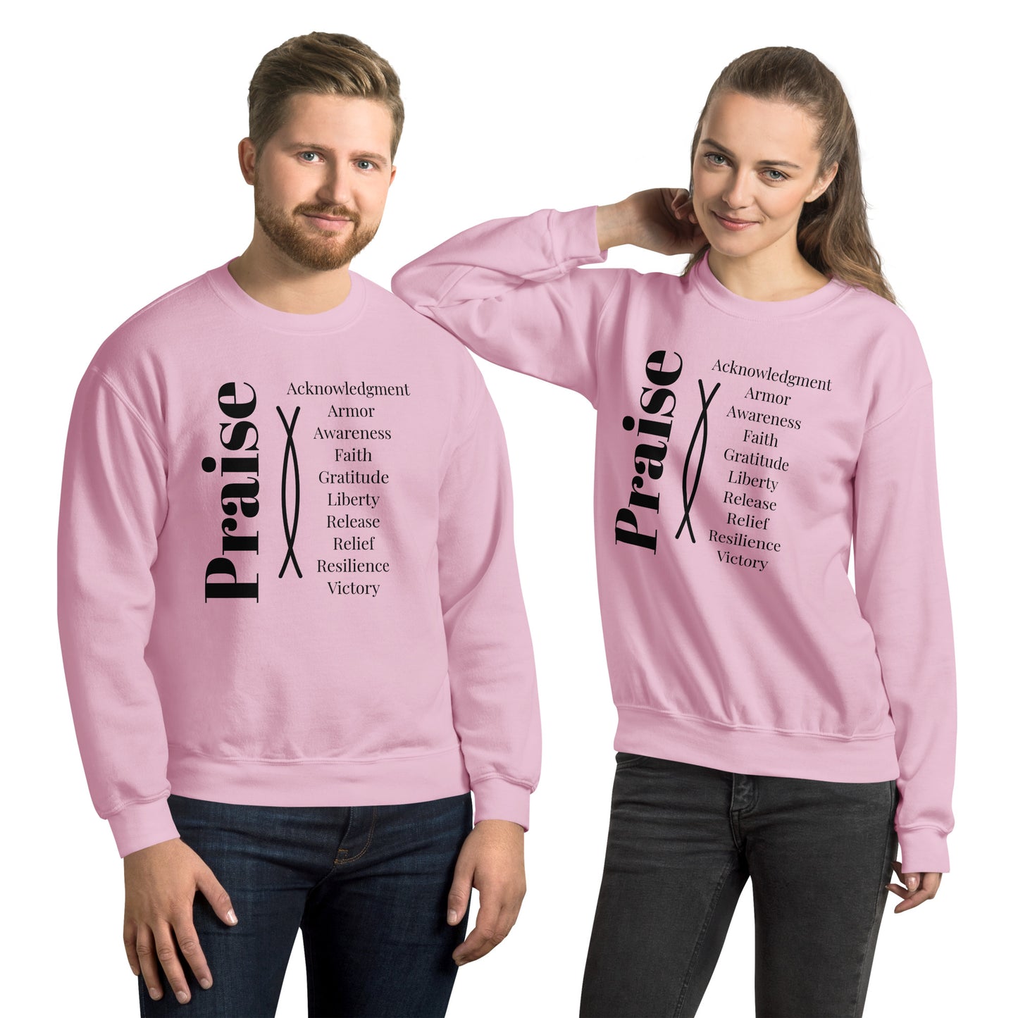Praise crew neck Sweatshirt - Black Print