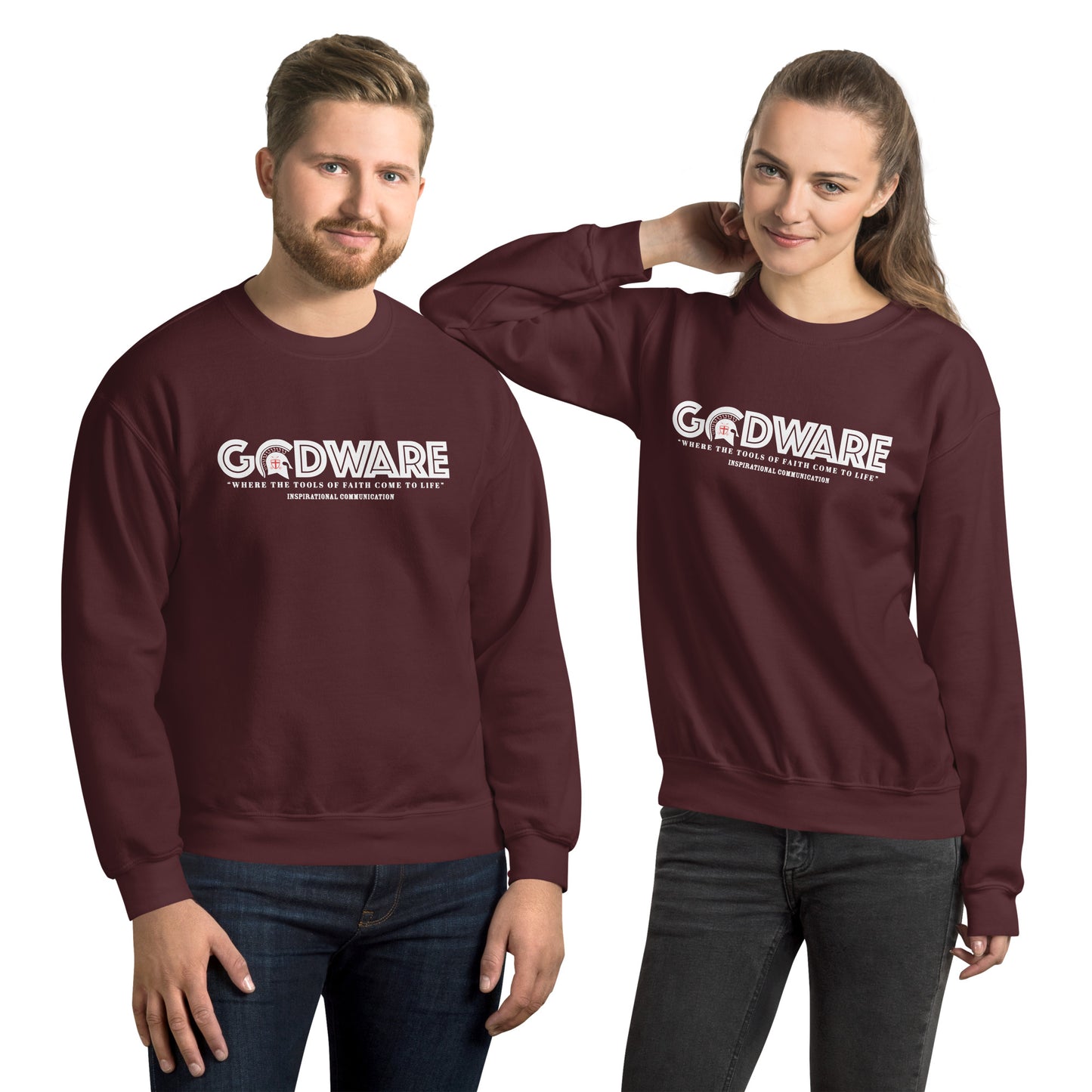 Godware Crew Neck Sweatshirt - White print logo