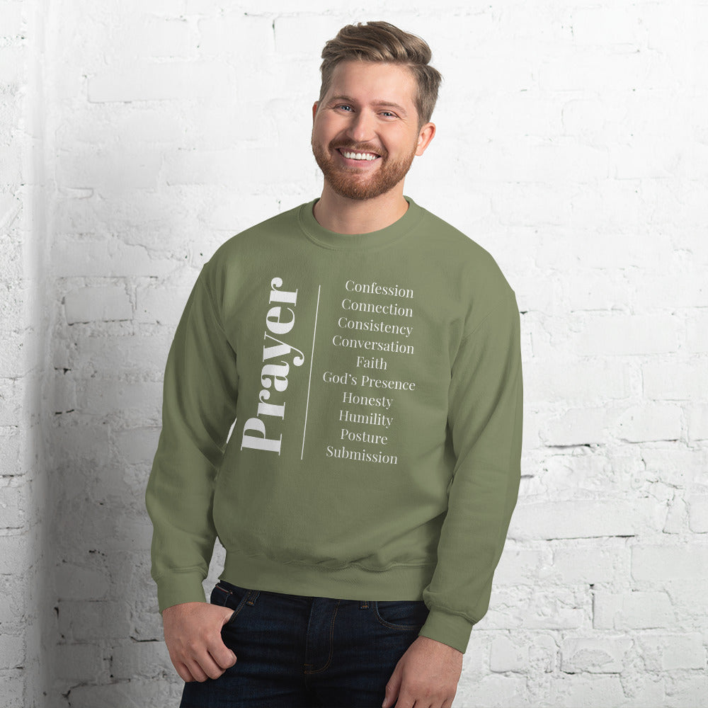 Prayer crew neck Sweatshirt - White print