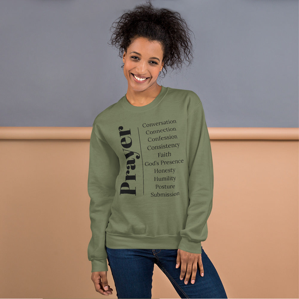 Prayer crew neck Sweatshirt - Black Print