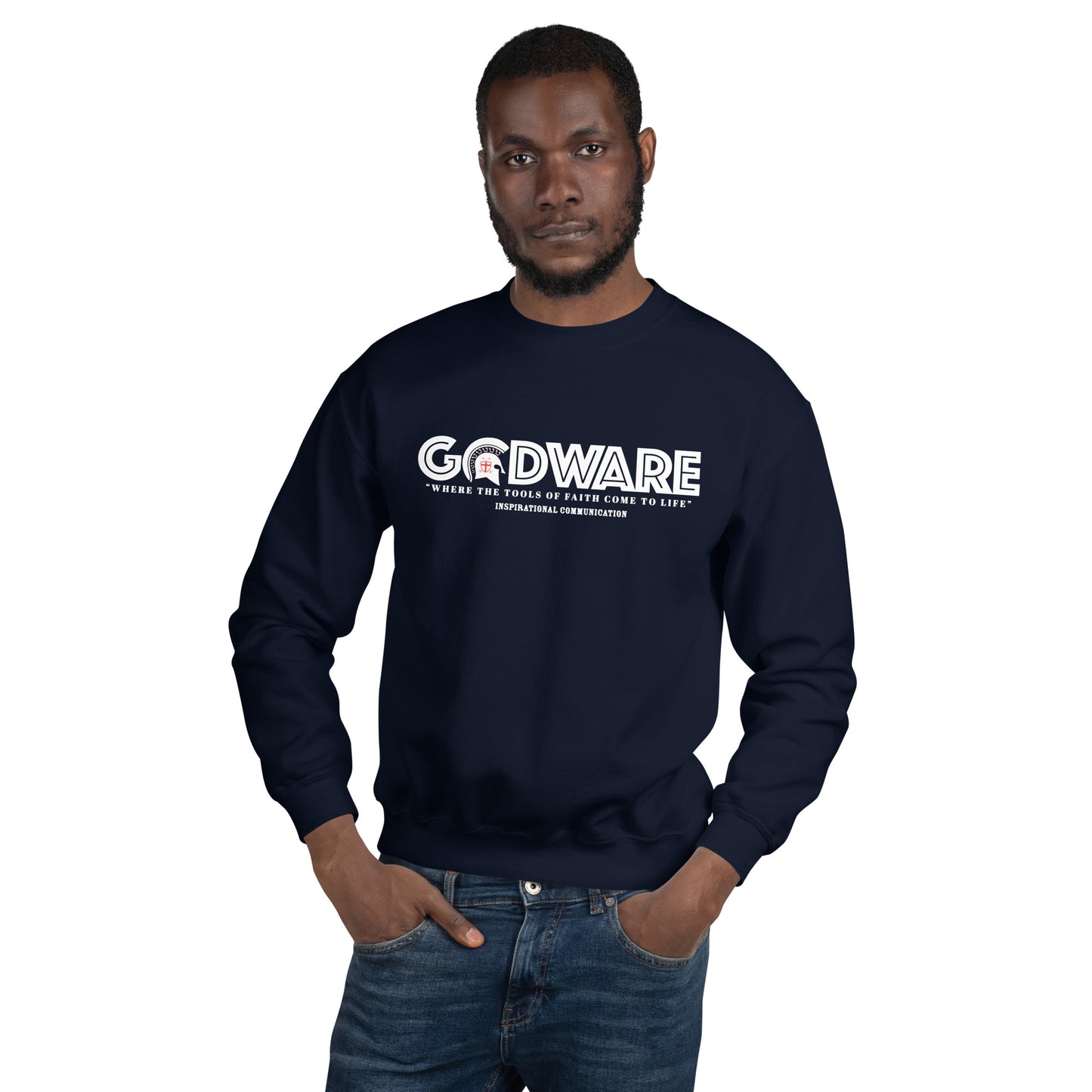 Godware Crew Neck Sweatshirt - White print logo