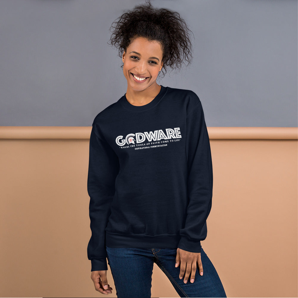 Godware Crew Neck Sweatshirt - White print logo
