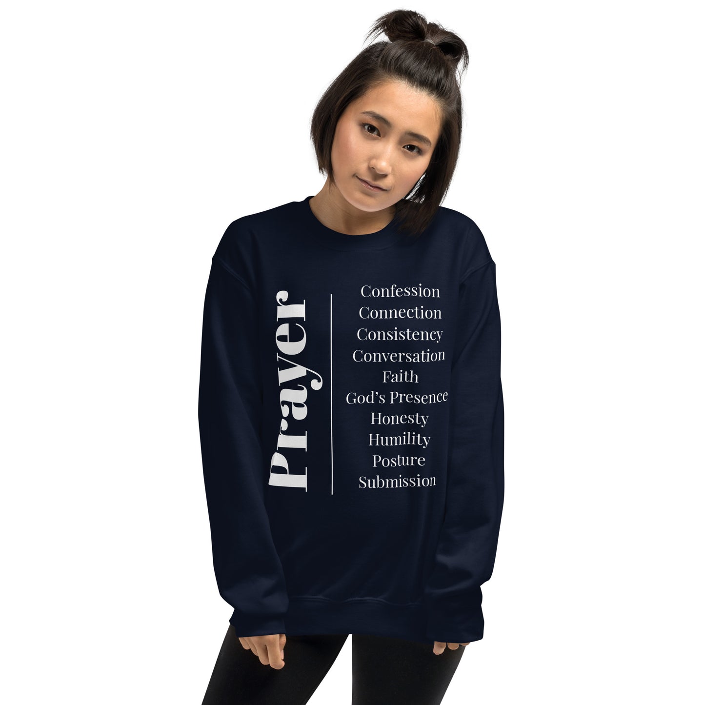 Prayer crew neck Sweatshirt - White print