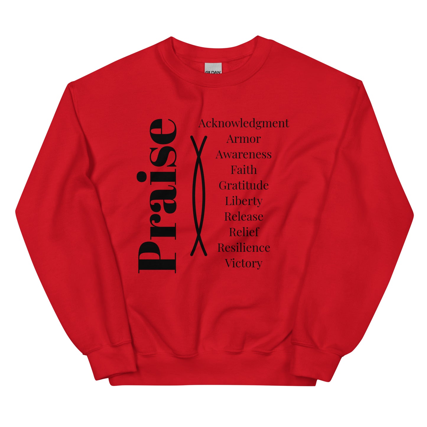 Praise crew neck Sweatshirt - Black Print