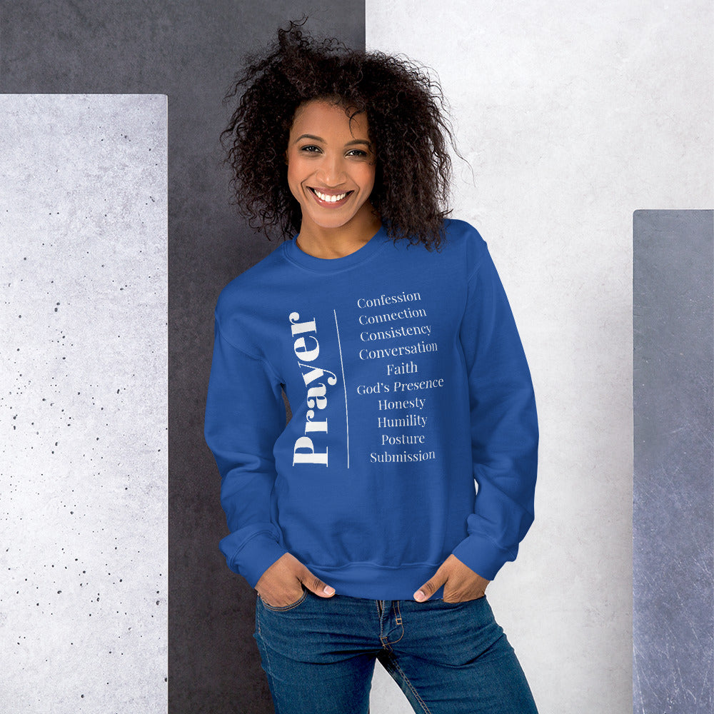 Prayer crew neck Sweatshirt - White print