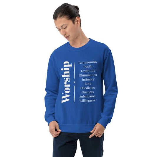 Worship - Inspirational Sweatshirt (White Print)