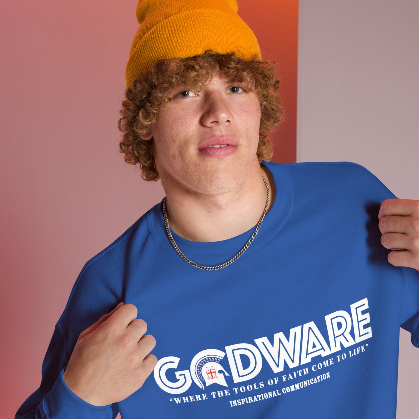 Godware Crew Neck Sweatshirt - White print logo