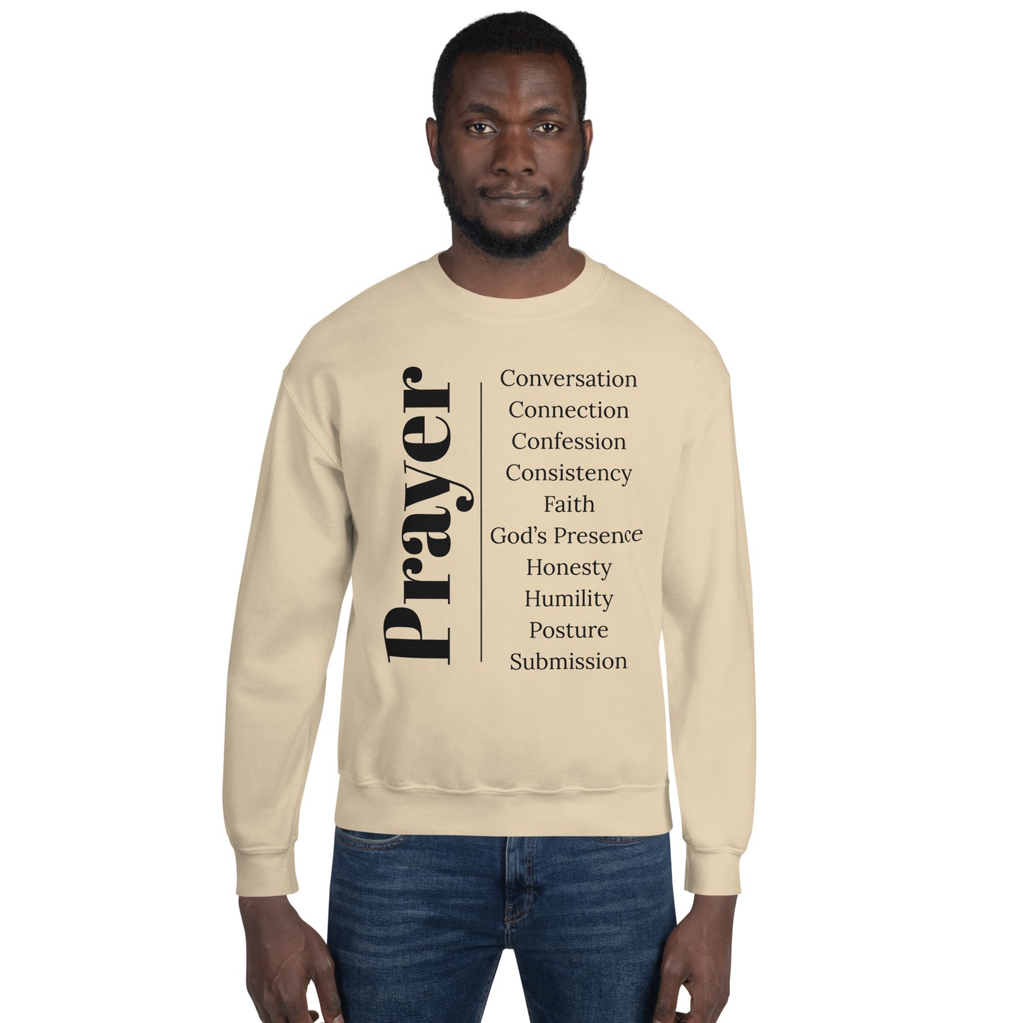 Prayer crew neck Sweatshirt - Black Print