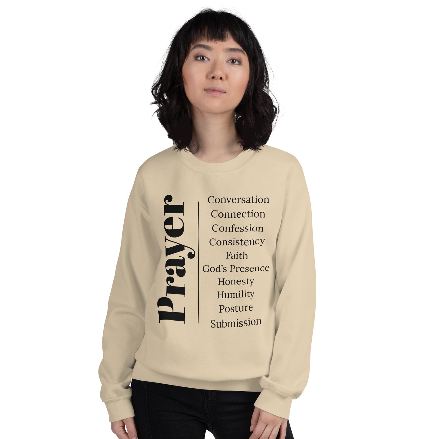 Prayer crew neck Sweatshirt - Black Print
