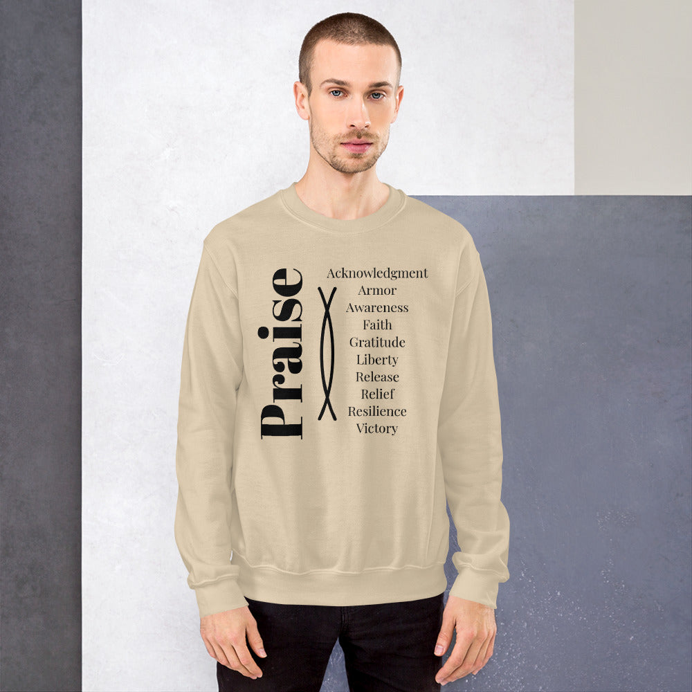 Praise crew neck Sweatshirt - Black Print