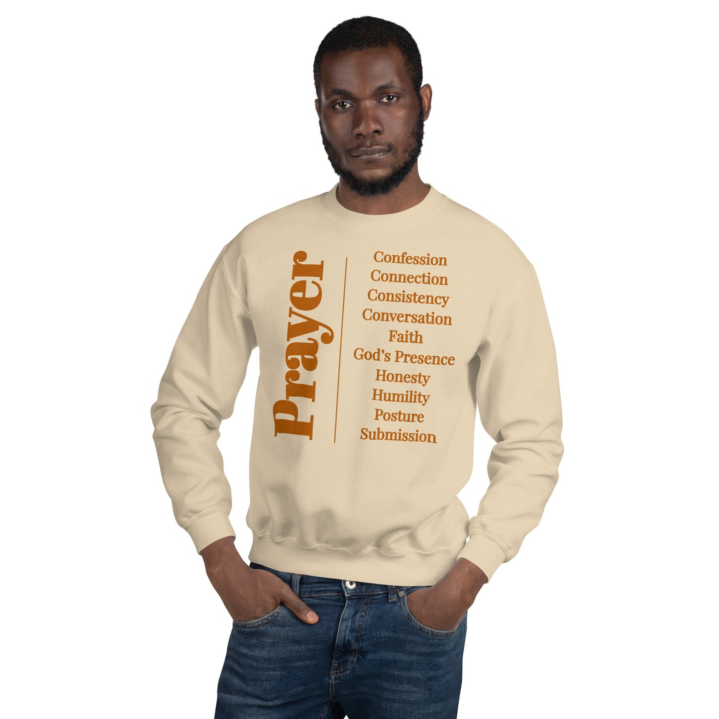 Prayer crew neck Sweatshirt - Wheat print