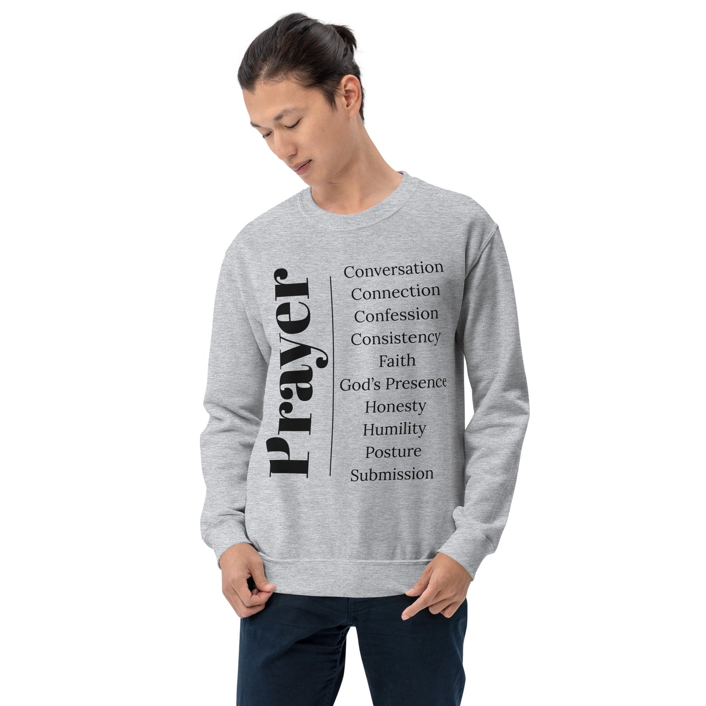 Prayer crew neck Sweatshirt - Black Print