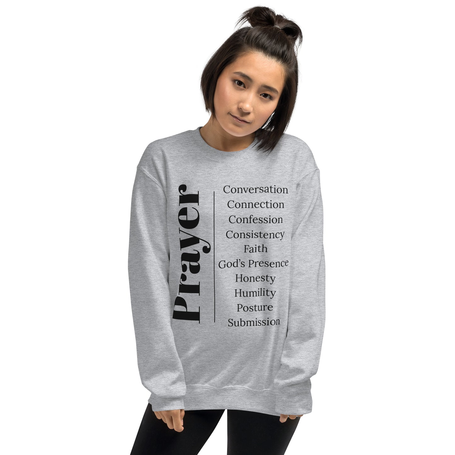 Prayer crew neck Sweatshirt - Black Print