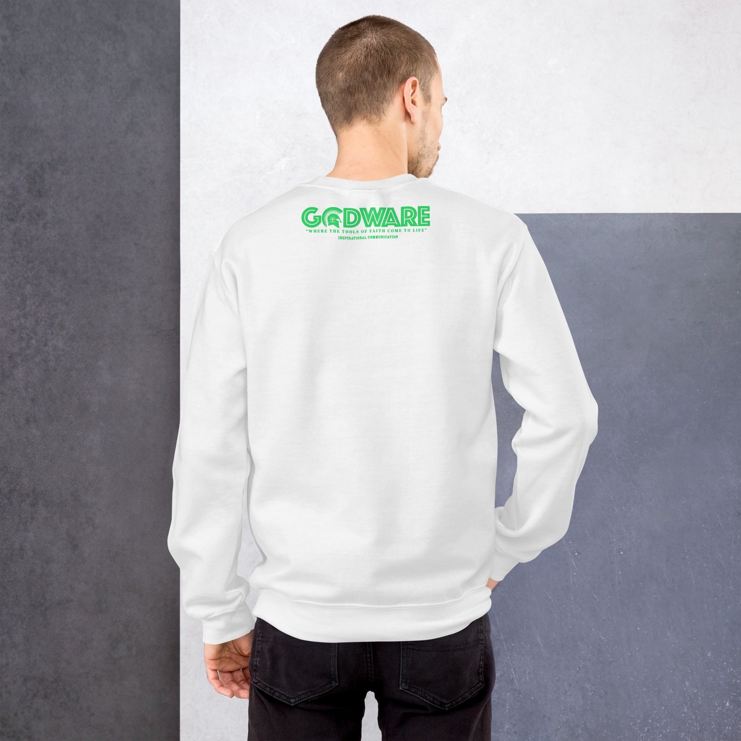 Prayer crew neck Sweatshirt - Green Print