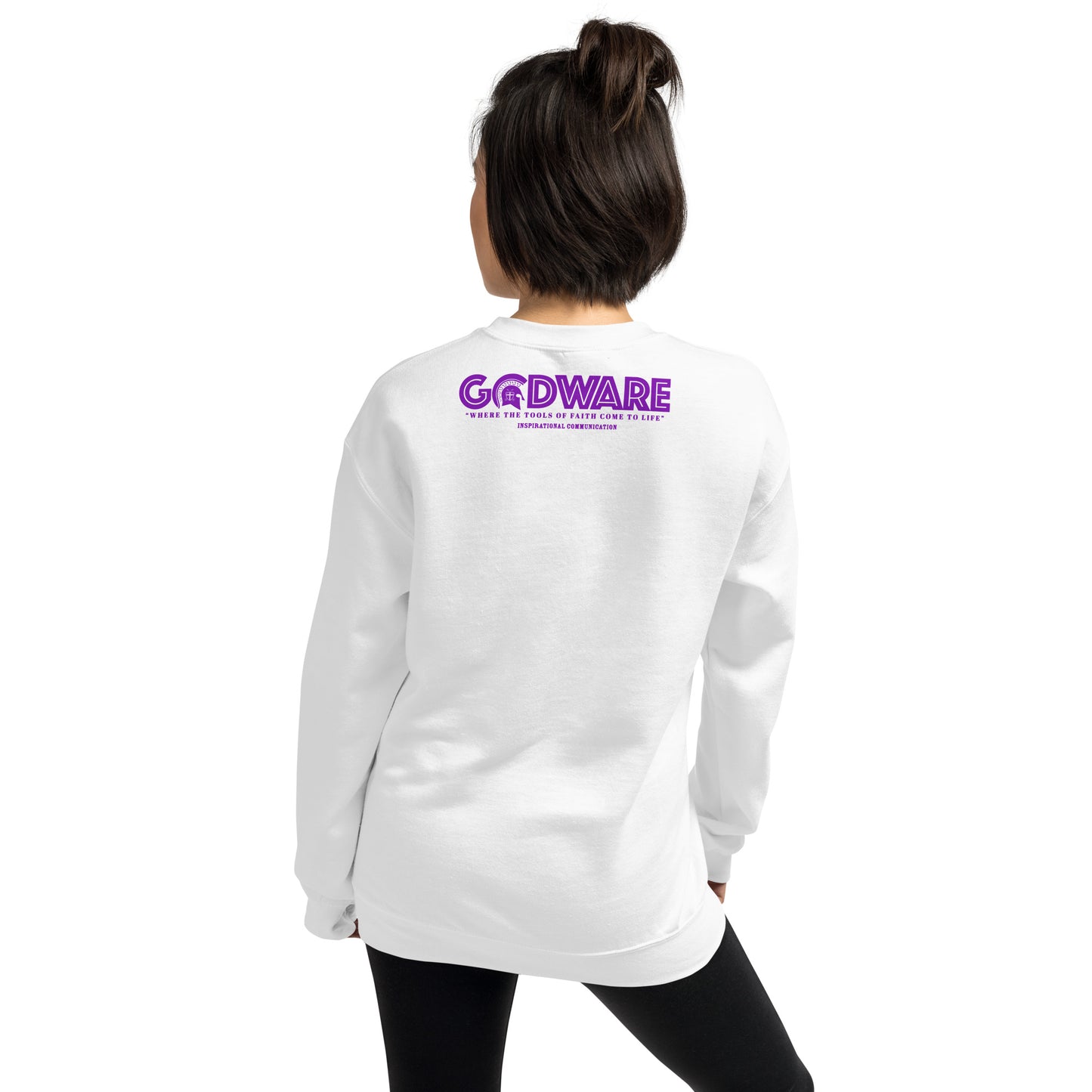 Prayer crew neck Sweatshirt - Purple print