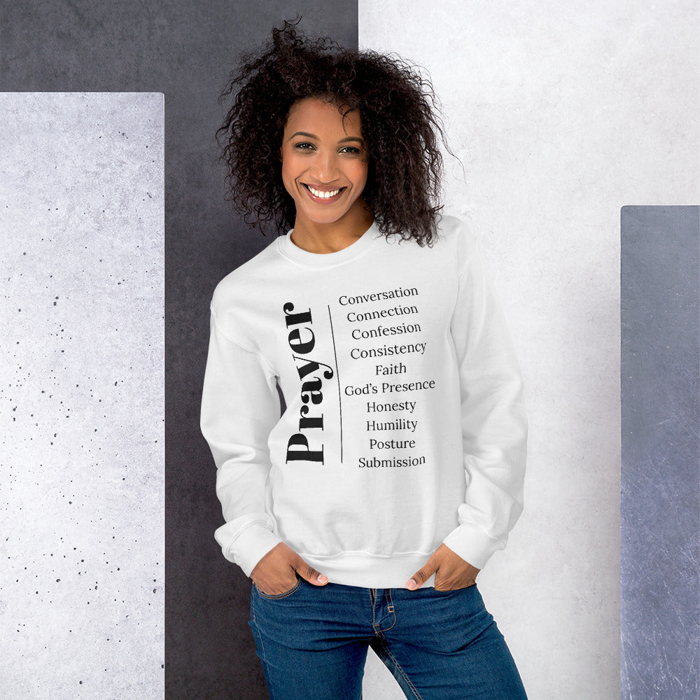 Prayer crew neck Sweatshirt - Black Print