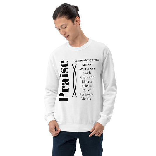 Praise crew neck Sweatshirt - Black Print