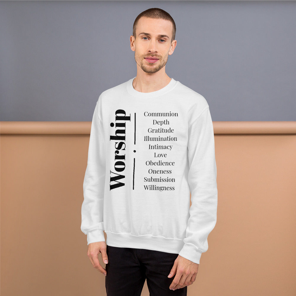Worship - Inspirational Sweatshirt (Black Print)