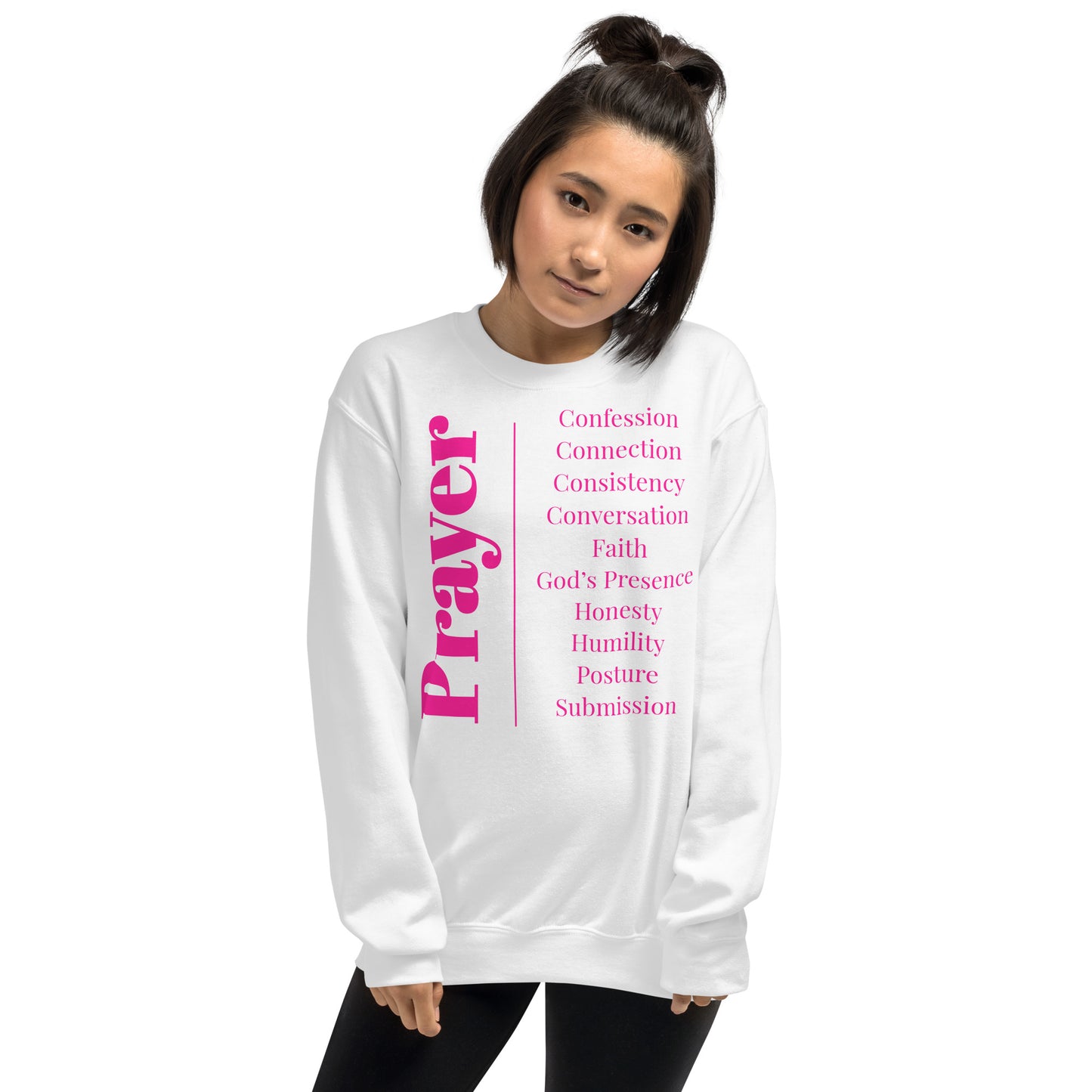 Prayer crew neck Sweatshirt - Pink Print