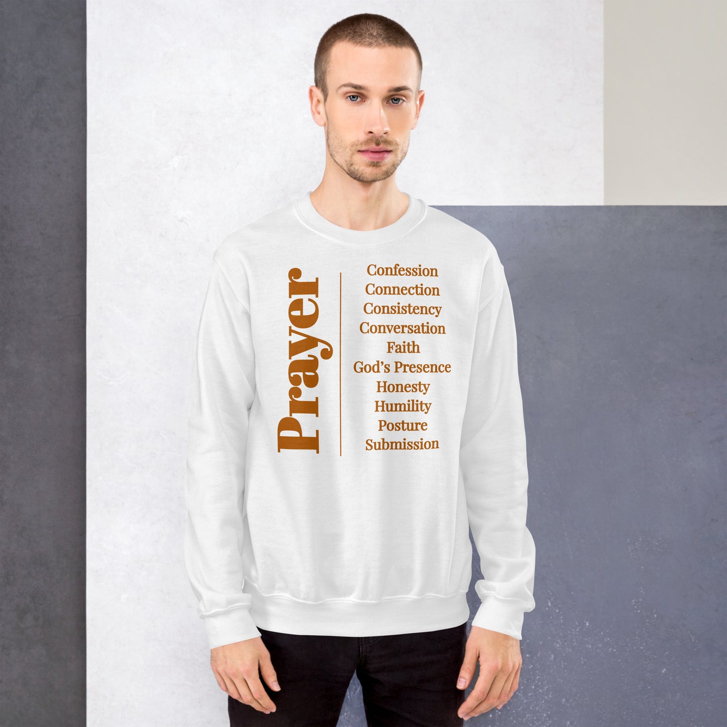 Prayer crew neck Sweatshirt - Wheat print