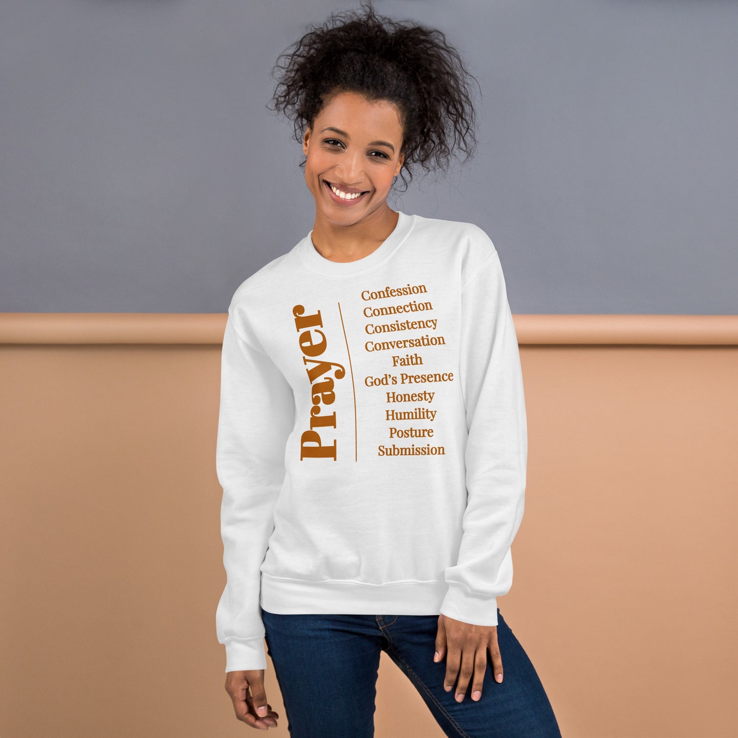 Prayer crew neck Sweatshirt - Wheat print