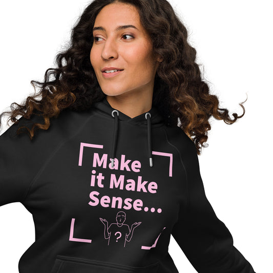 Make Sense organic cotton hoodie-pink print