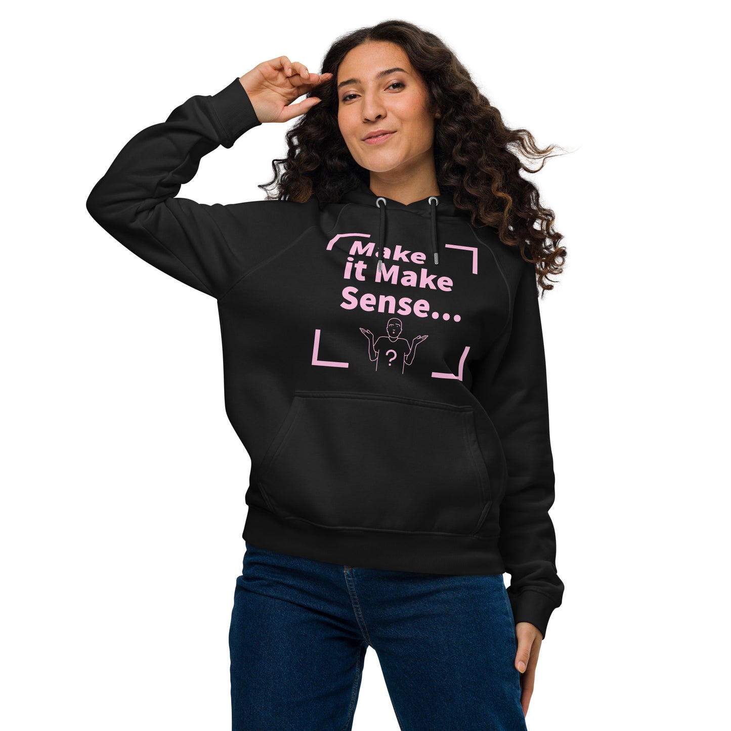 Make Sense organic cotton hoodie-pink print