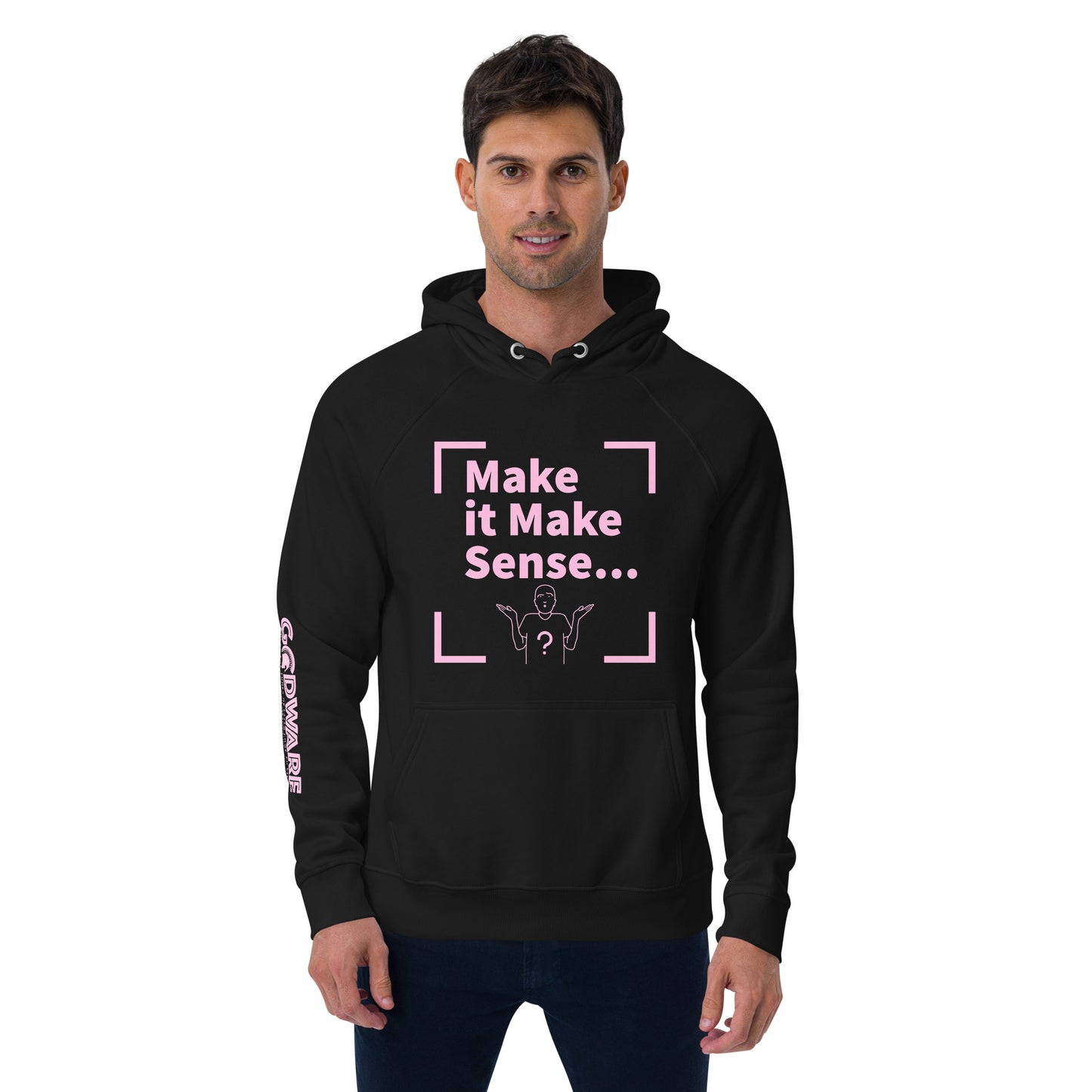 Make Sense organic cotton hoodie-pink print