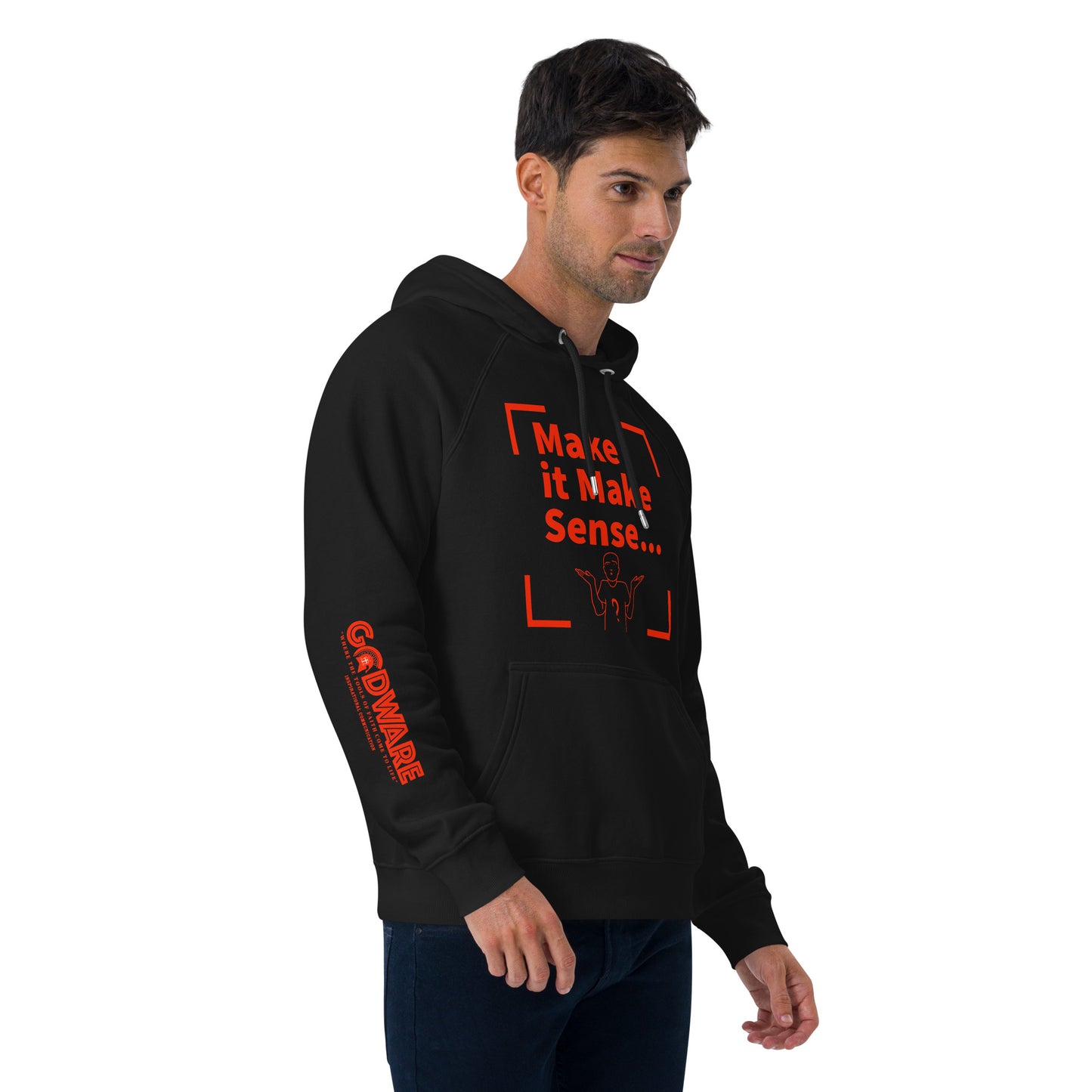 Make Sense organic cotton hoodie-red print