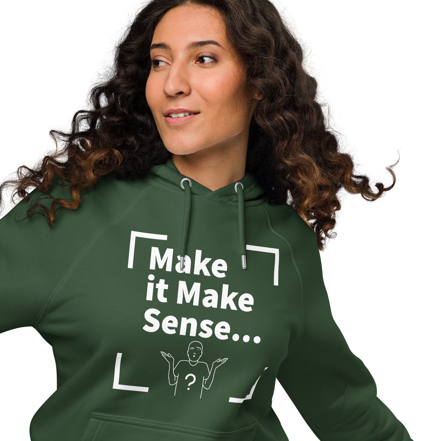 Make Sense organic cotton hoodie-white print