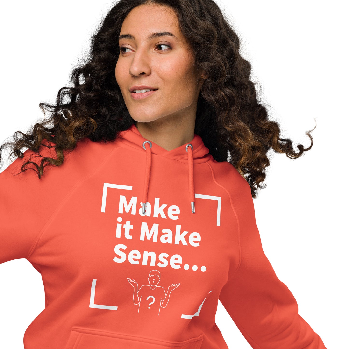 Make Sense organic cotton hoodie-white print