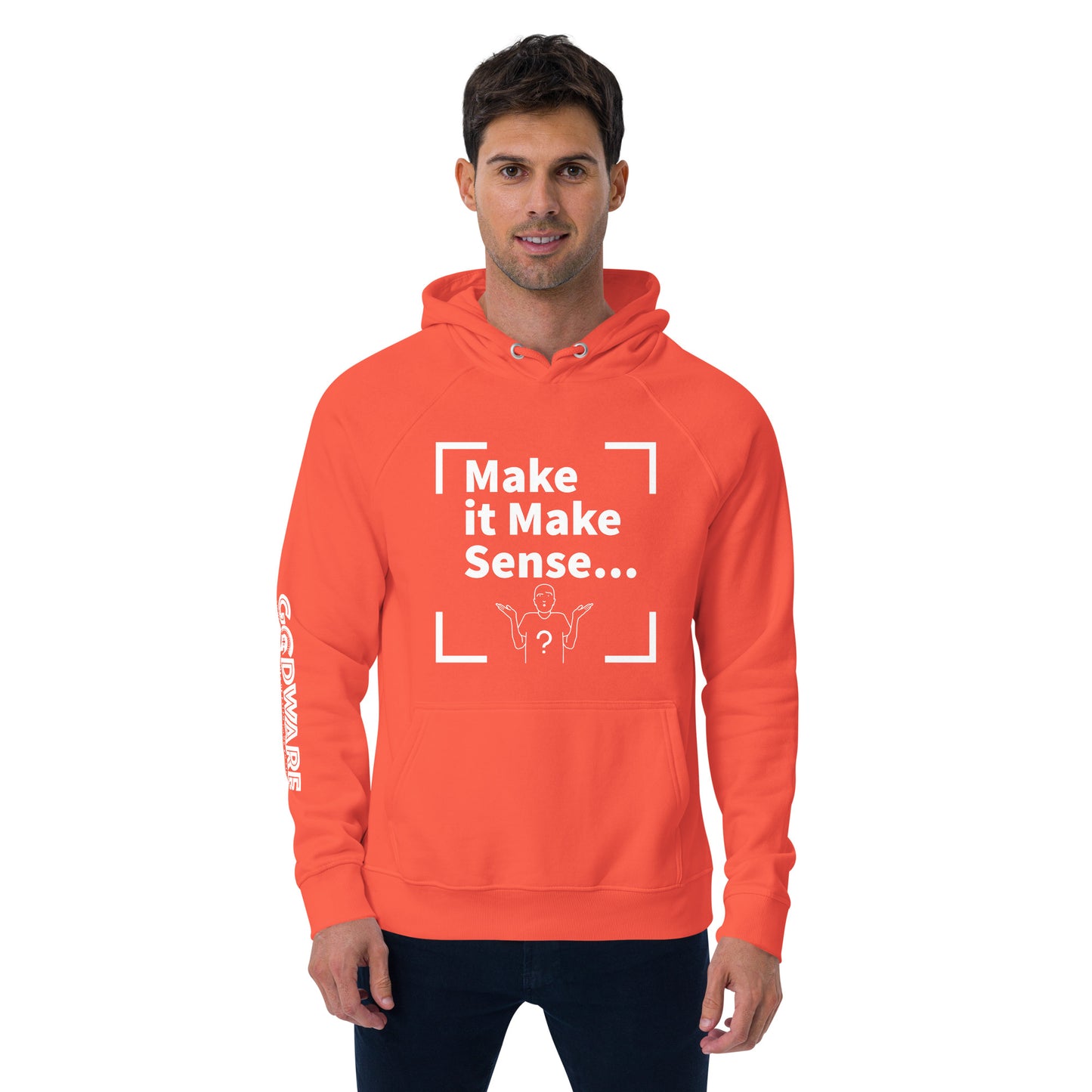 Make Sense organic cotton hoodie-white print