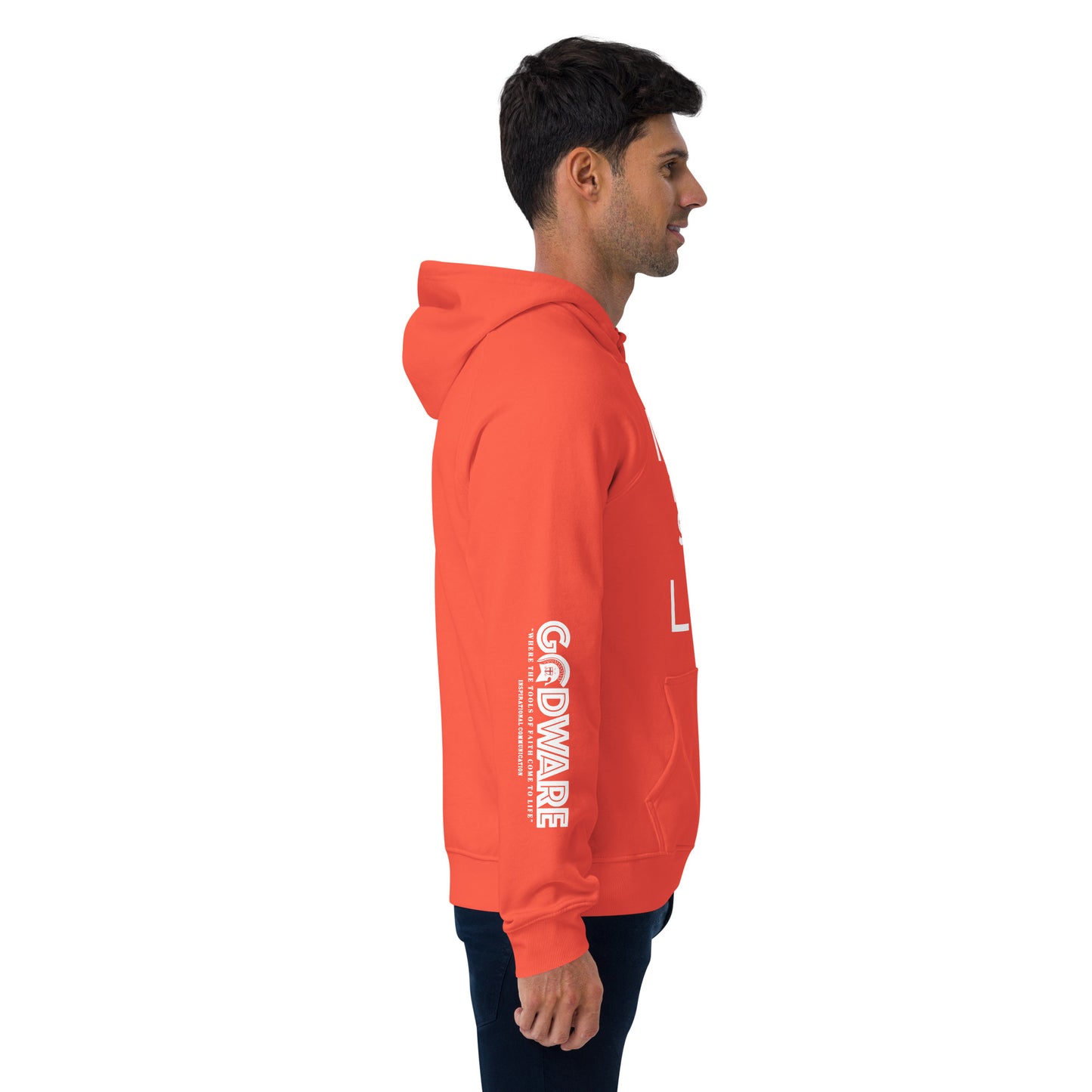 Make Sense organic cotton hoodie-white print