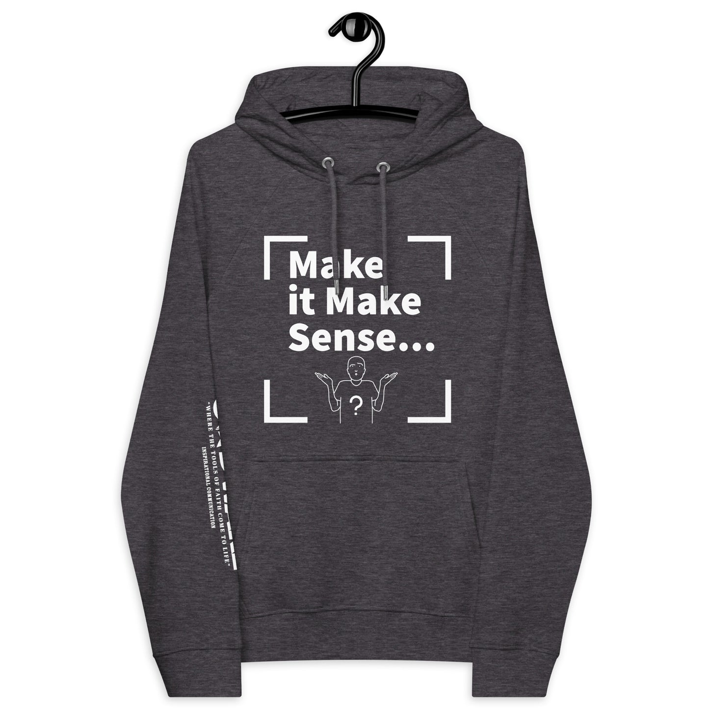 Make Sense organic cotton hoodie-white print