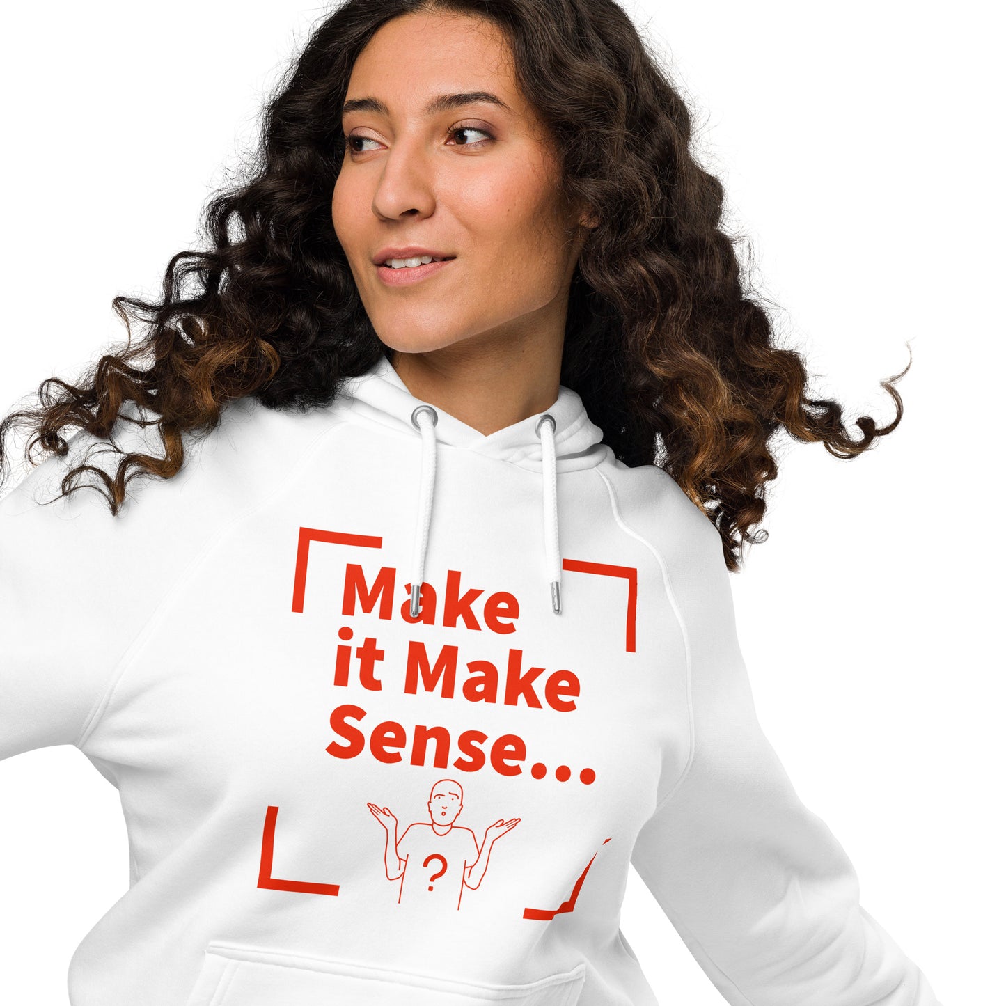 Make Sense organic cotton hoodie-red print