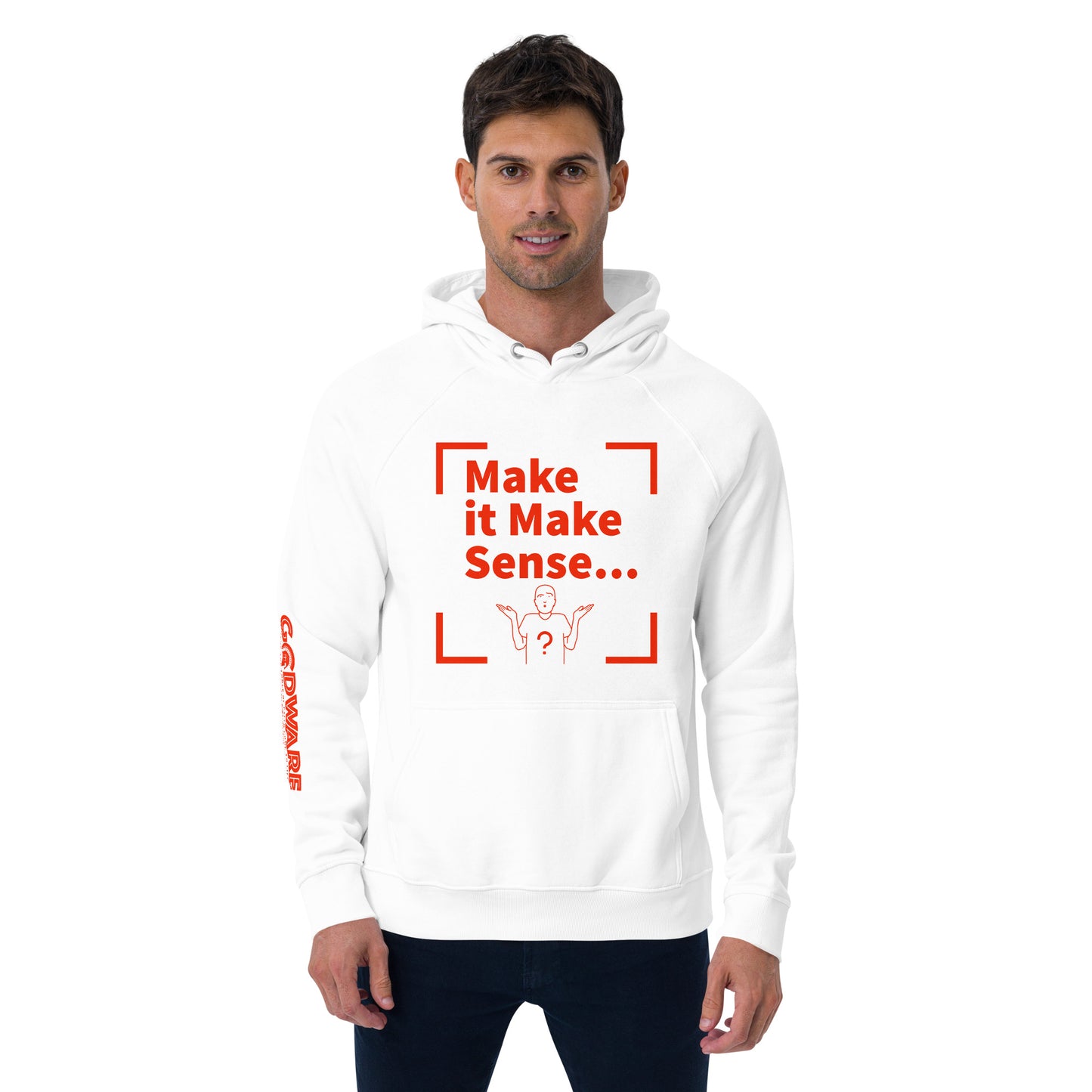 Make Sense organic cotton hoodie-red print