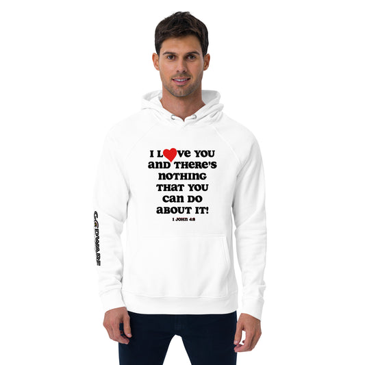 I Love you organic cotton hoodie-black print