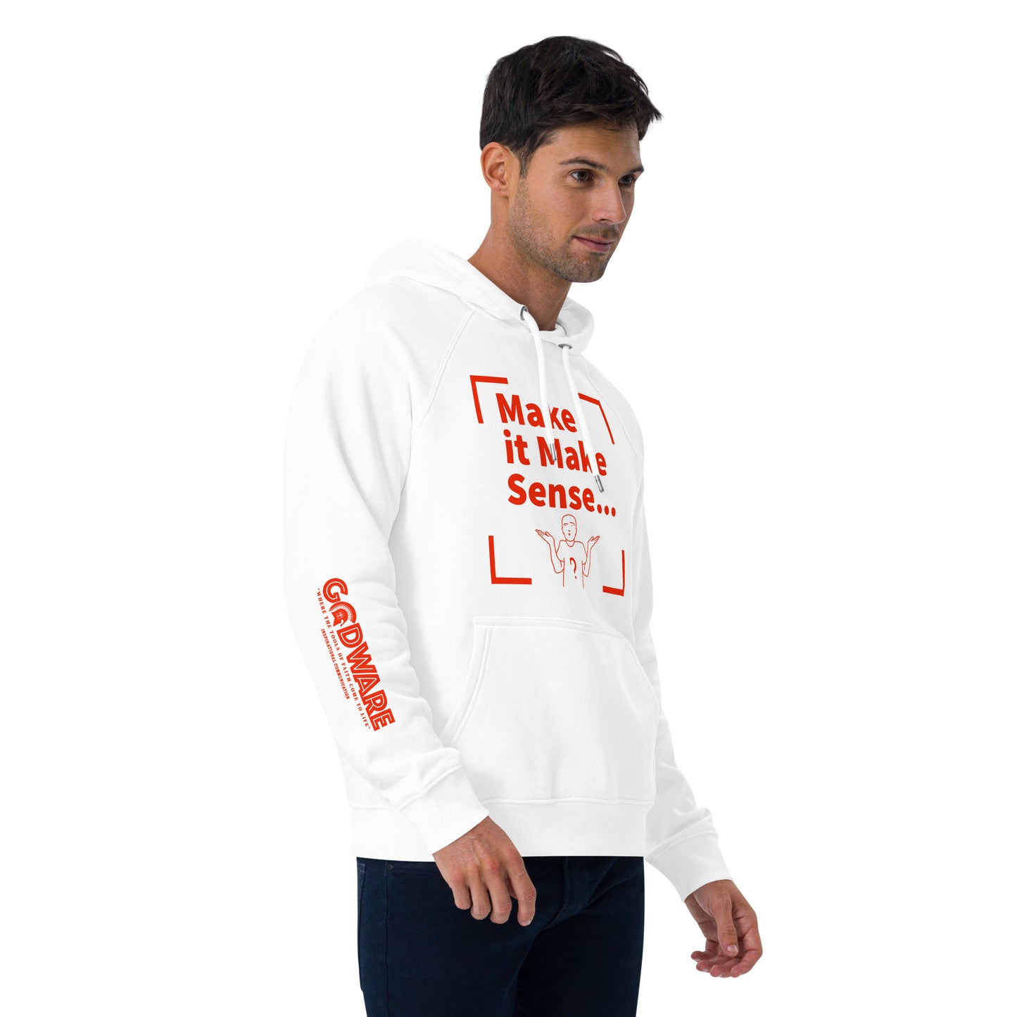 Make Sense organic cotton hoodie-red print