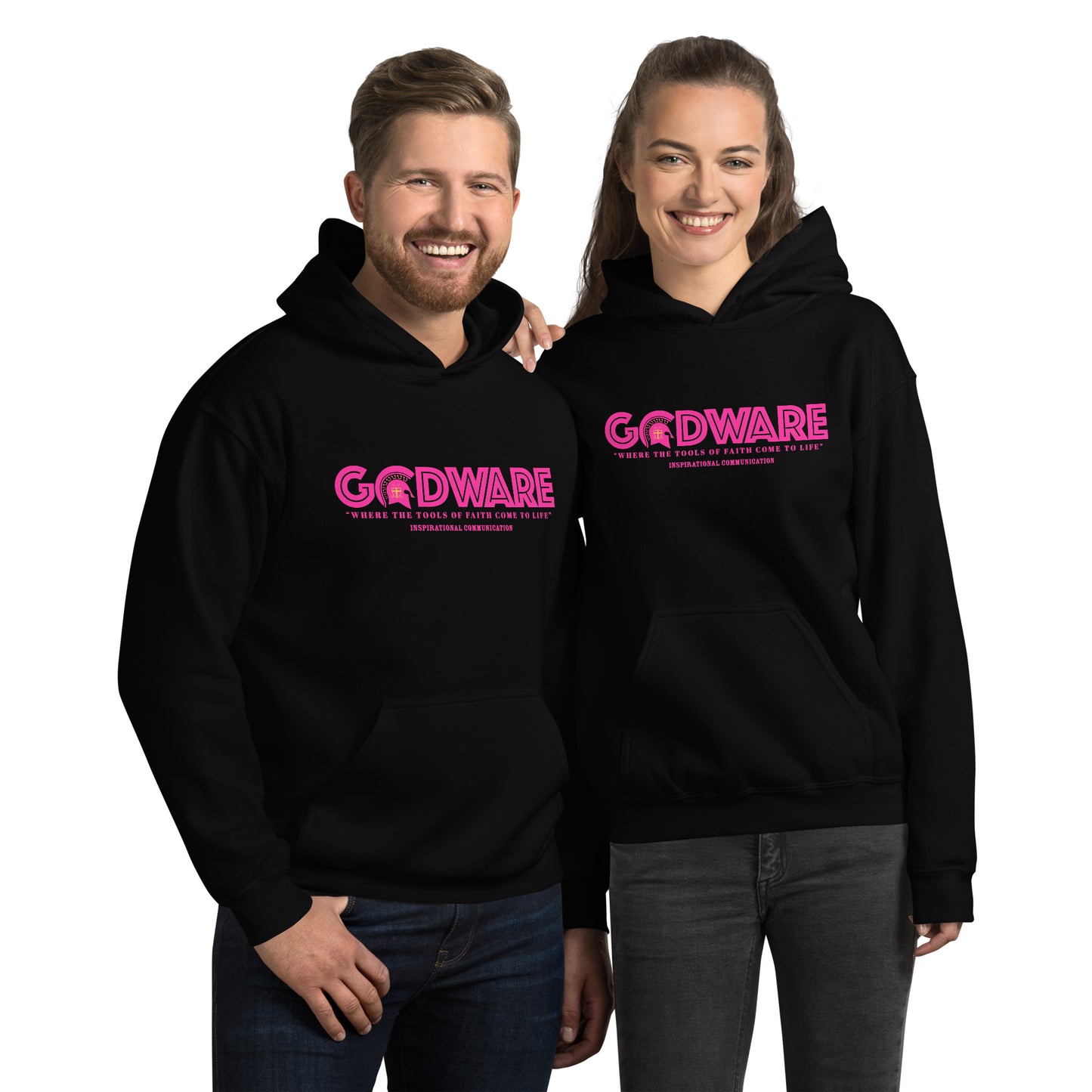 Godware Logo Unisex Hoodie - Pink print