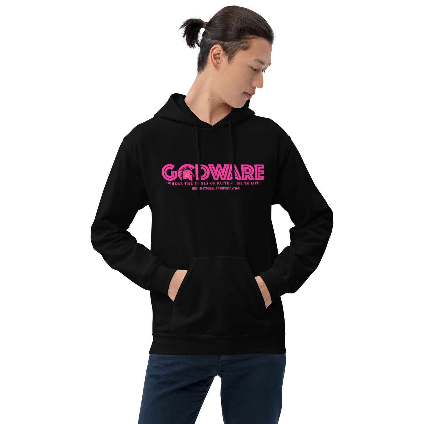 Godware Logo Unisex Hoodie - Pink print