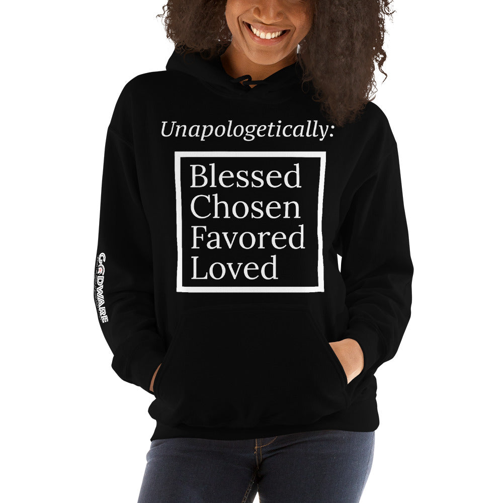 Unapologetic Unisex Hoodie - White Print