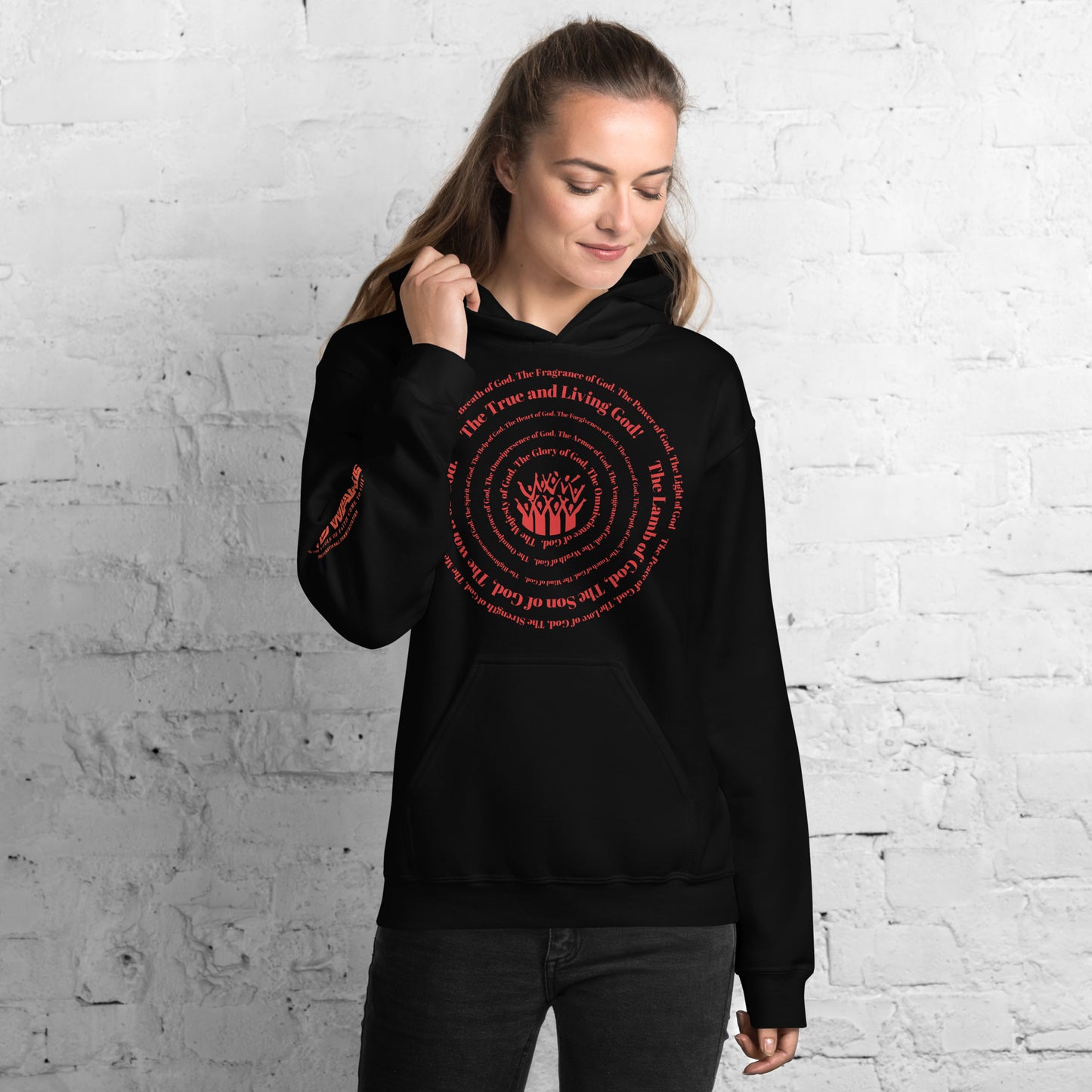 Attributes of God Unisex Hoodie - Red Print