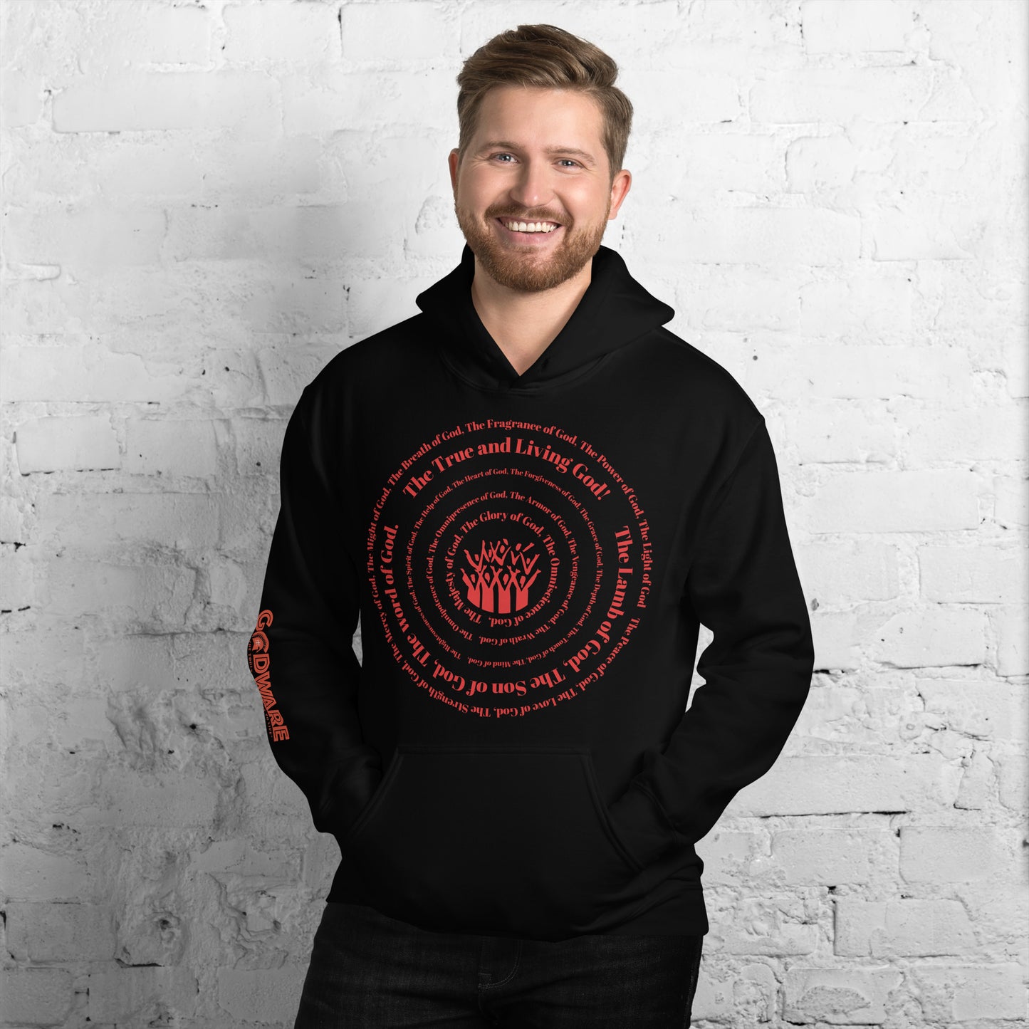 Attributes of God Unisex Hoodie - Red Print