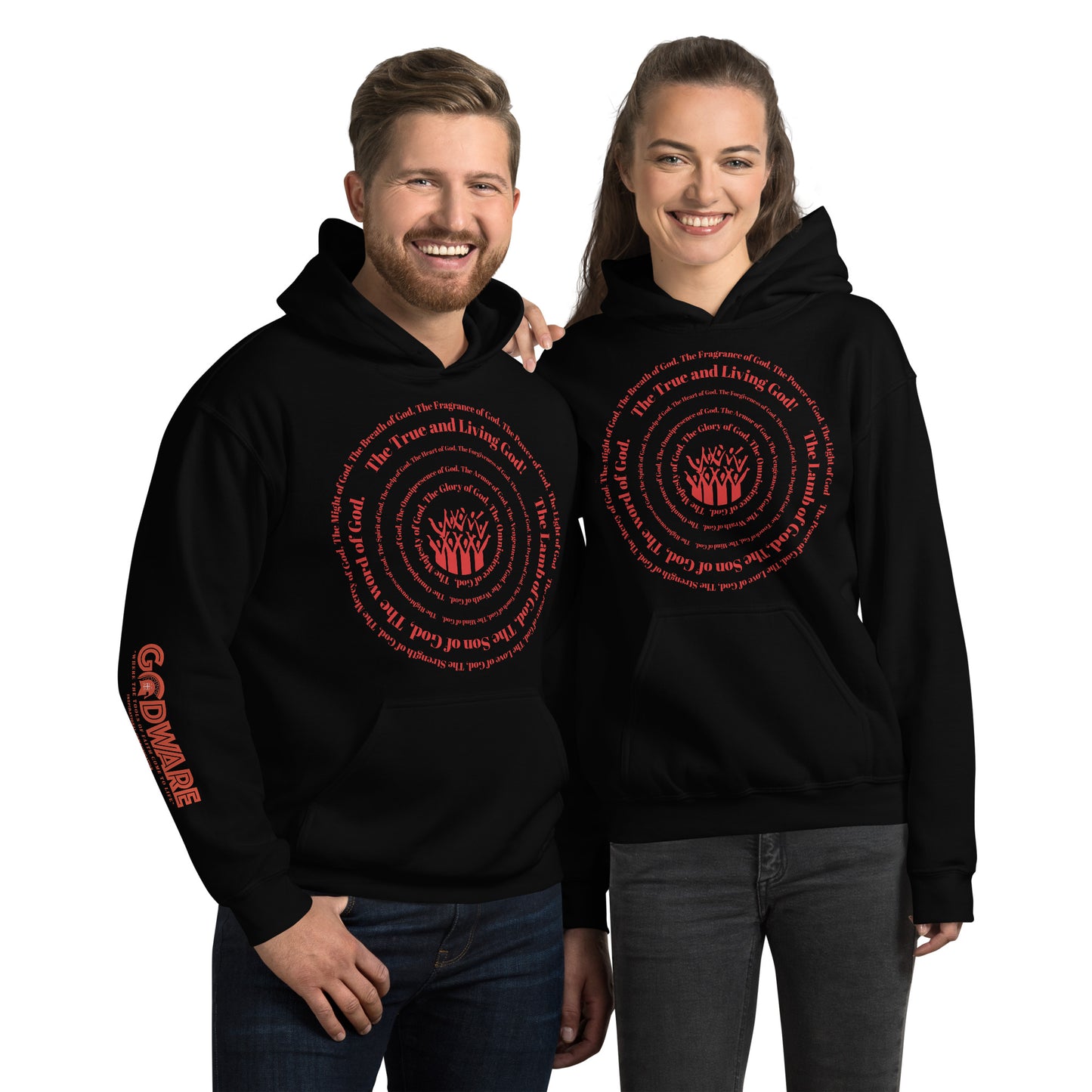 Attributes of God Unisex Hoodie - Red Print