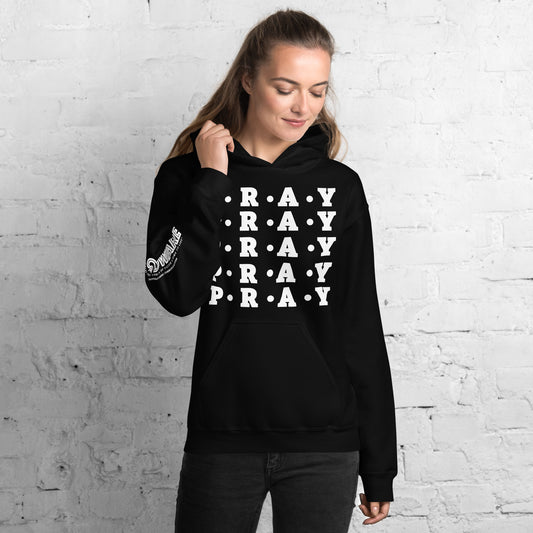 Pray Unisex Hoodie - Christian Inspirational Pullover (White Multi)