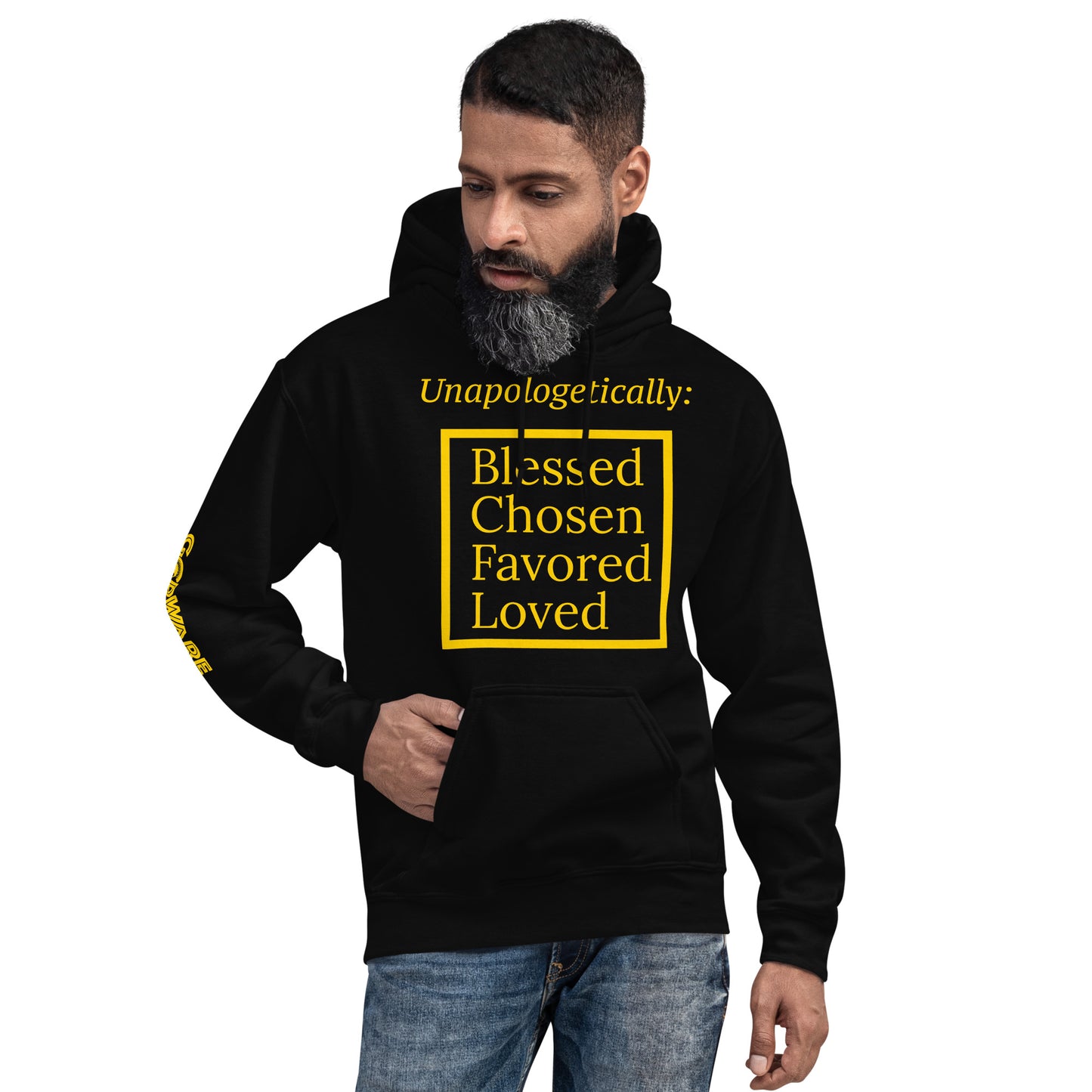 Unapologetic Unisex Hoodie - Yellow Print