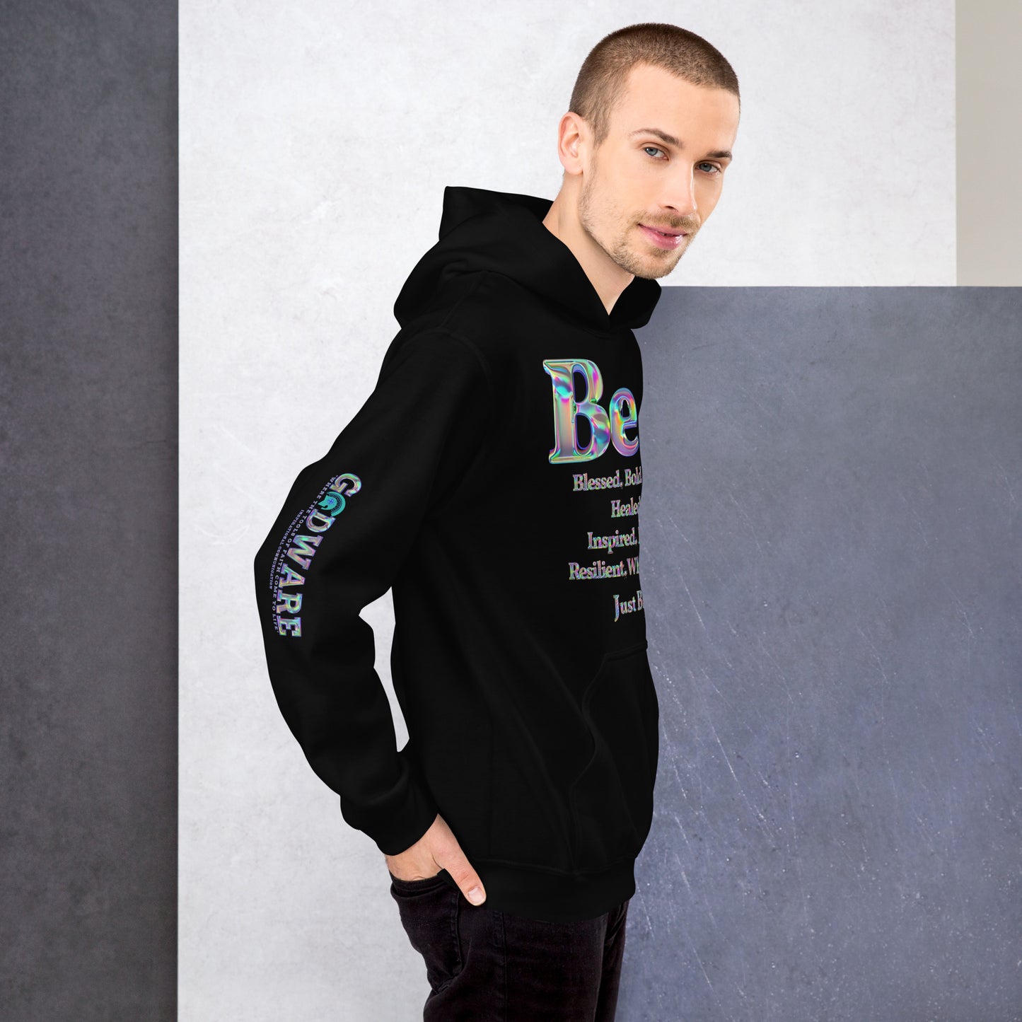 Be Inspired Unisex Hoodie - Iridescent matte print