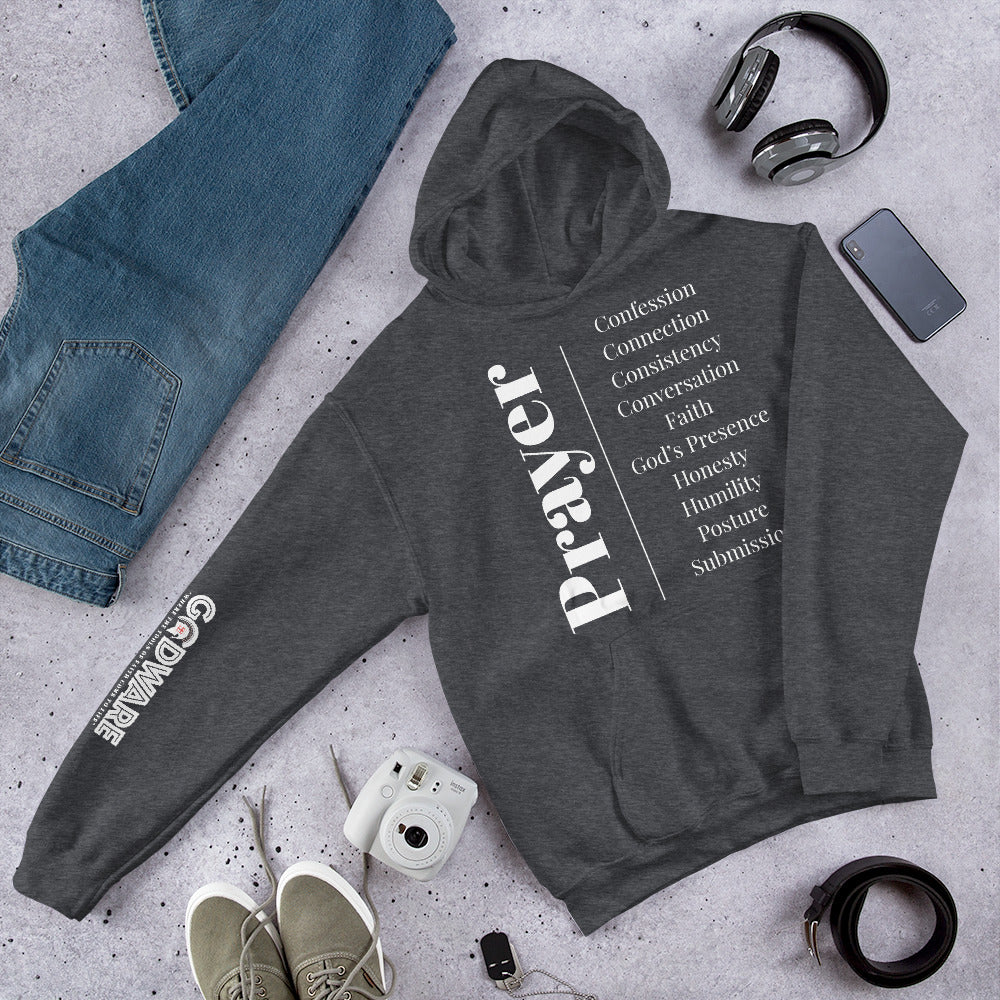 Prayer cotton hoodie - White Print