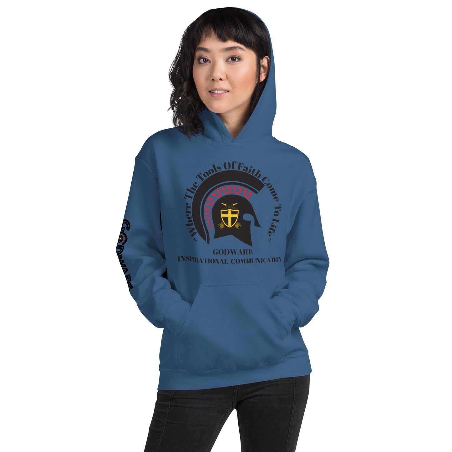 Godware Helmet Logo Unisex hoodie - Black Print