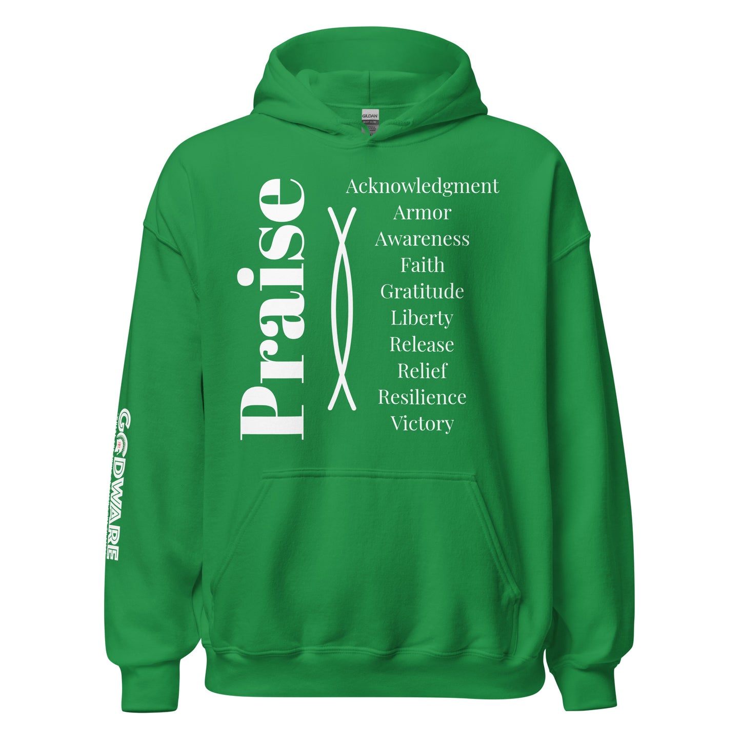 Praise Cotton Hoodie - White Print